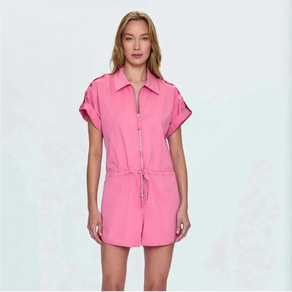 pistola Pants - Pistola Meg Zip Front Romper - Flamingo Size XS
